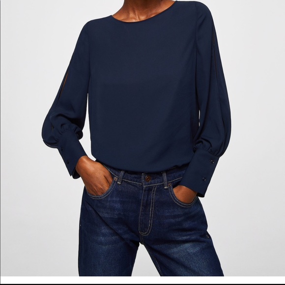 MANGO Yellow Back Bow Blouse - Picture 5 of 7